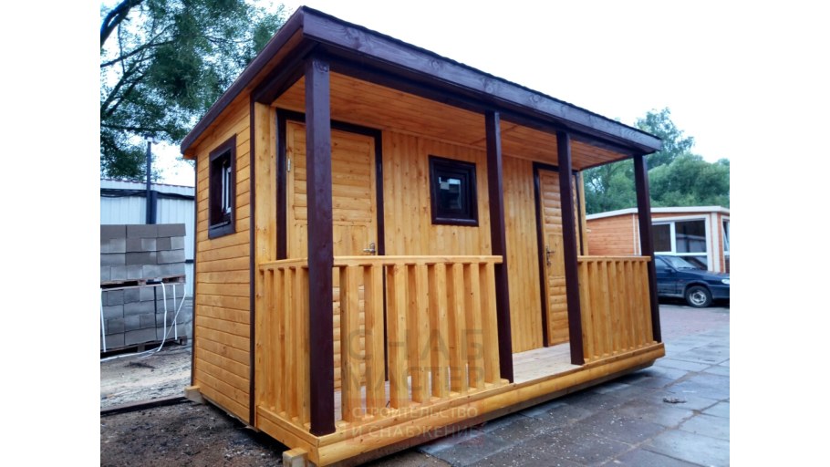 Хозблок с дровником 5х2 односкатный