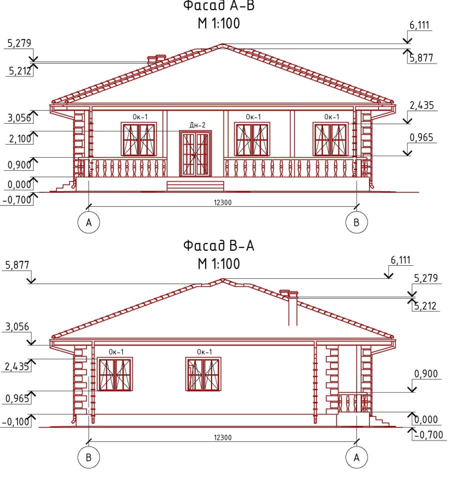 Чертёж дома с размерами