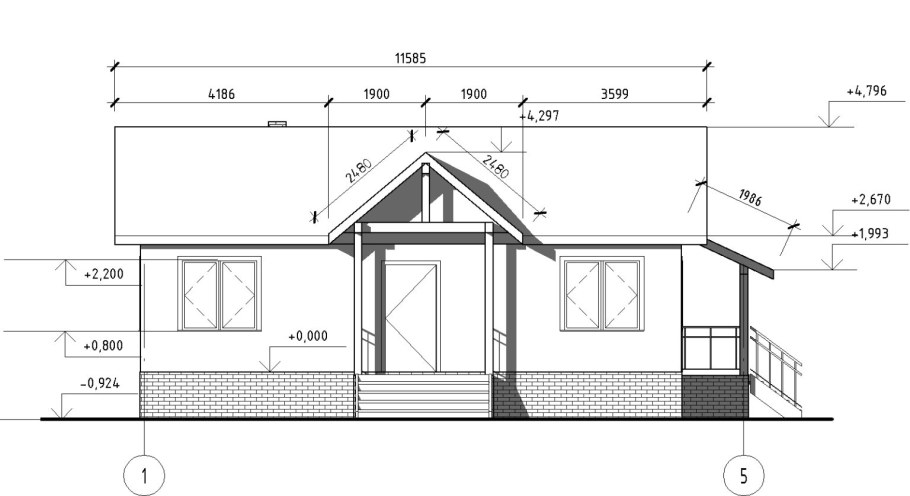 Эскиз одноэтажного дома