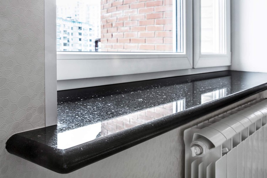 Гранит Абсолют Блэк подоконник