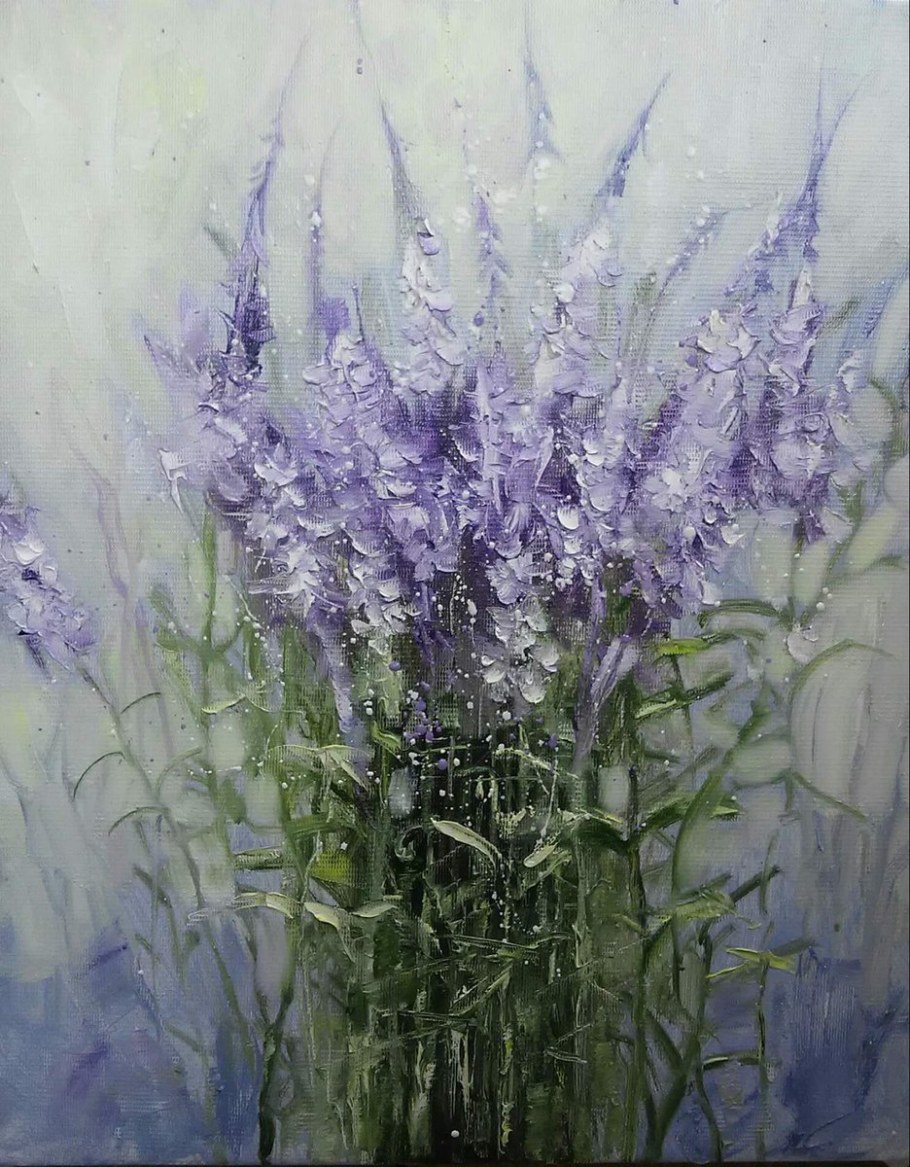 Фотообои Лавандовое поле в интерьере