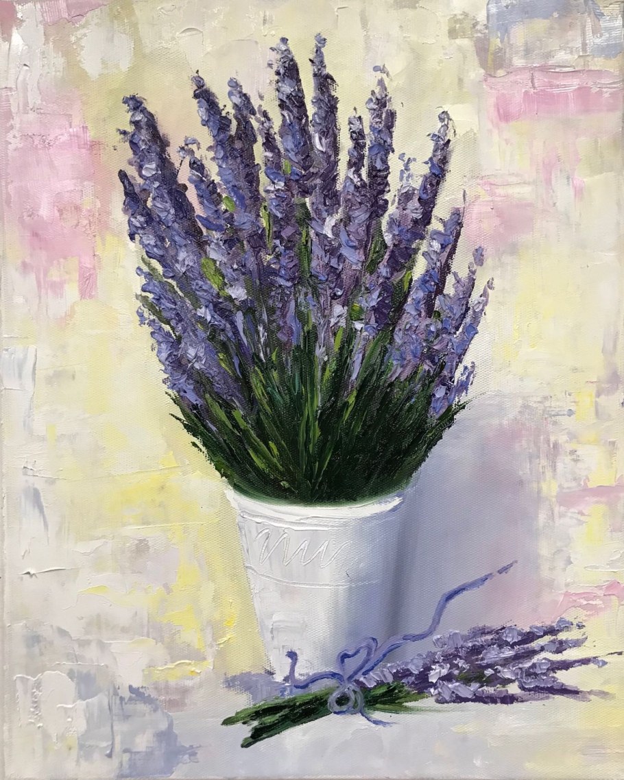 Лаванда живопись акрил