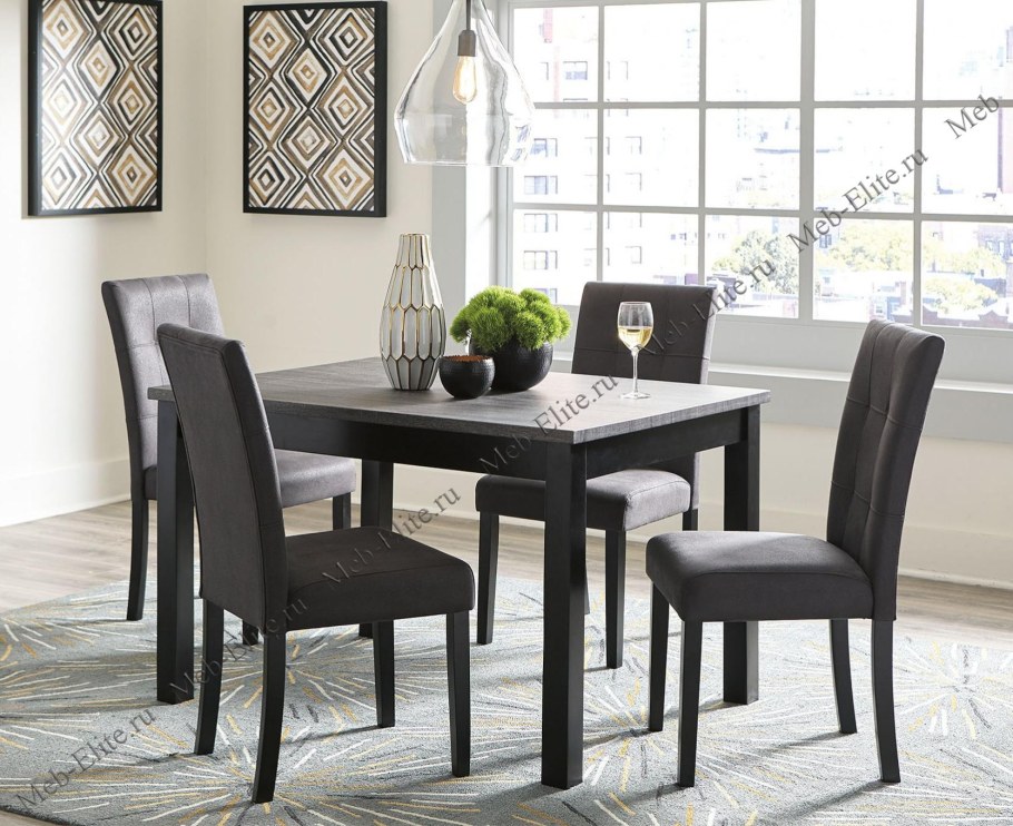 Стол обеденный Garvine d161-225 +4 стула набор 5в1