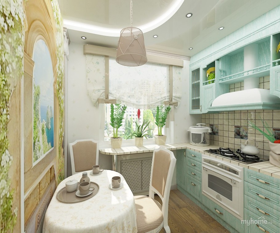 Фрески в интерьере кухни в стиле Прованс