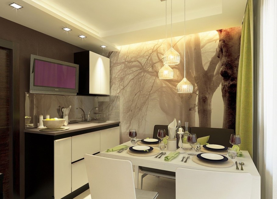 Фрески в интерьере кухни