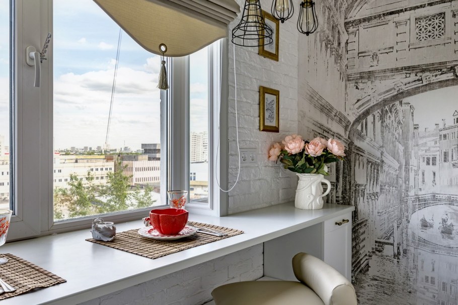 Фреска в интерьере кухни 10 кв м