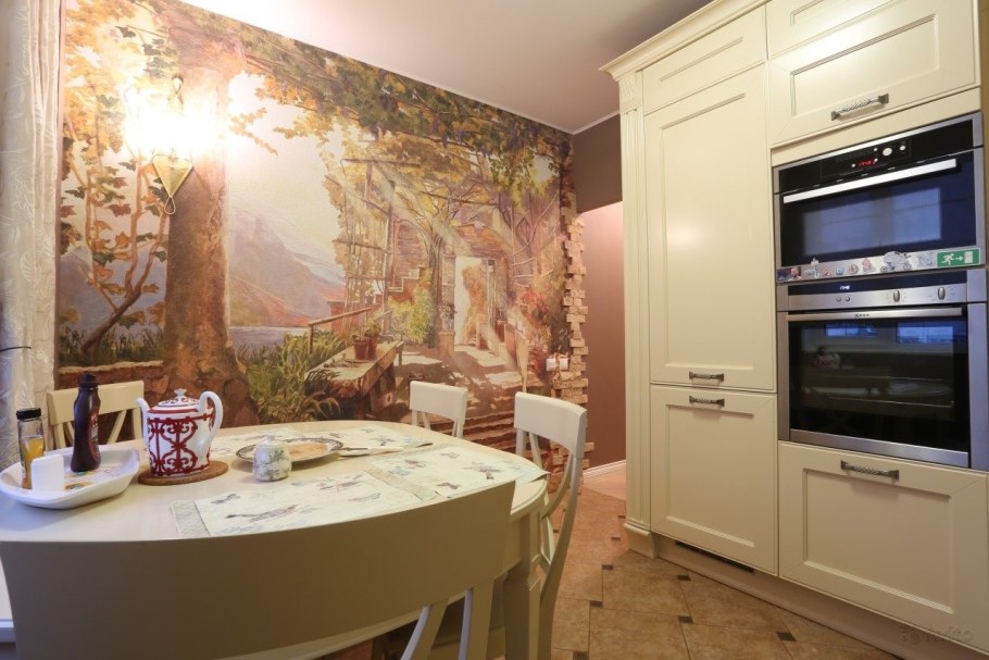 Натяжные стены на кухню