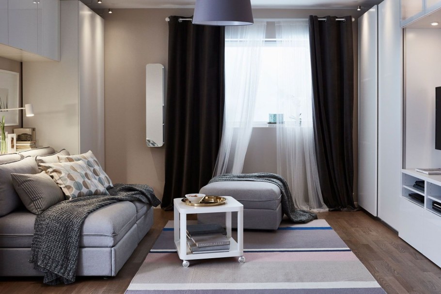 Гостиная-спальня 18м2 икеа