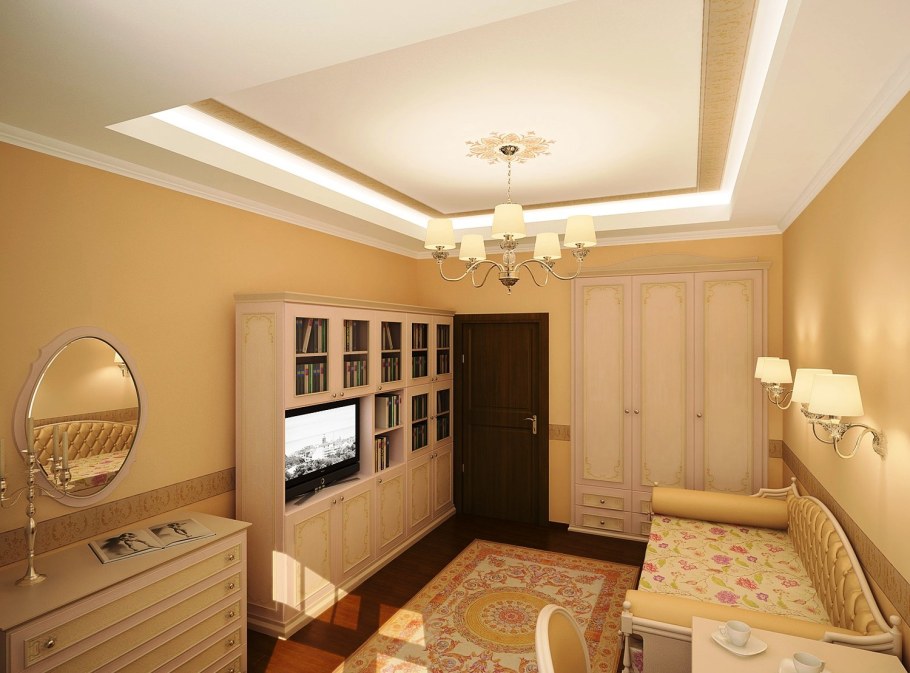 Спальня с диваном 10 кв м