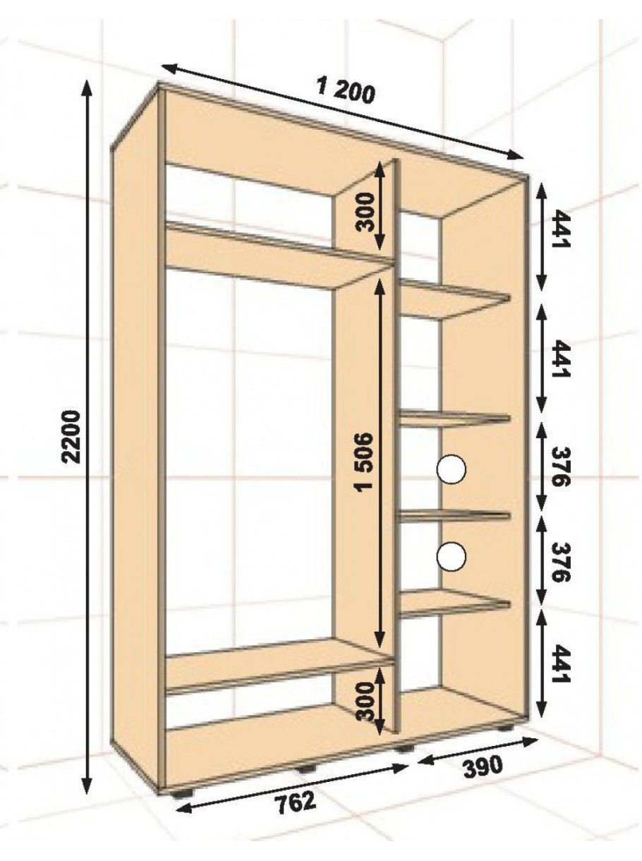 Встроенный шкаф купе 3 метра чертеж