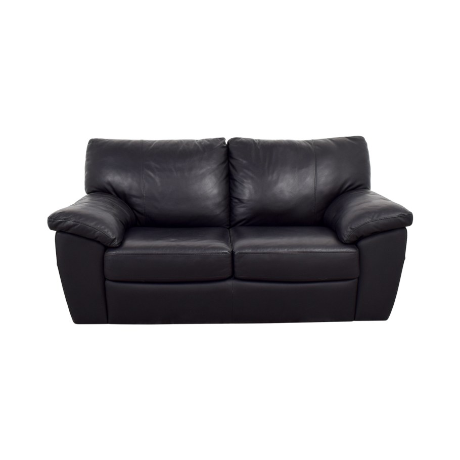 Кожаный диван икеа черный