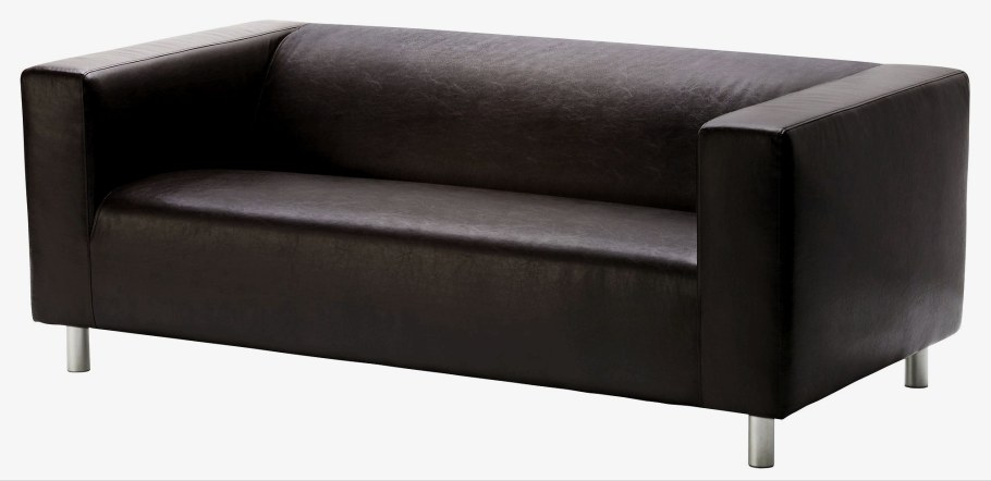 Кожаный диван икеа черный