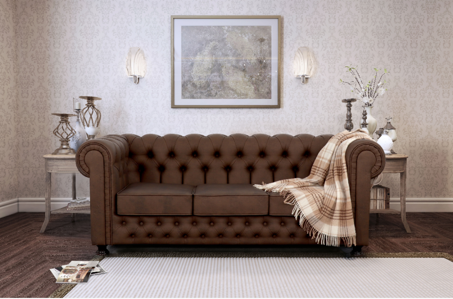 Диван Честер темно зеленый