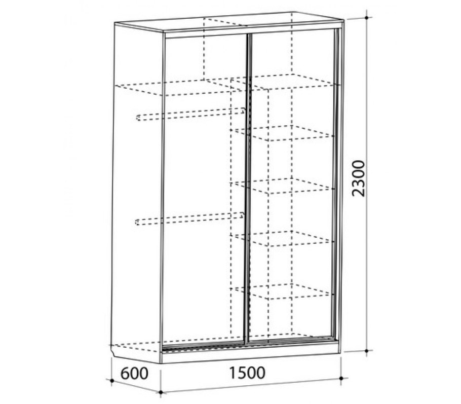 Шкаф-купе Рио 1-600 (Мебельсон)