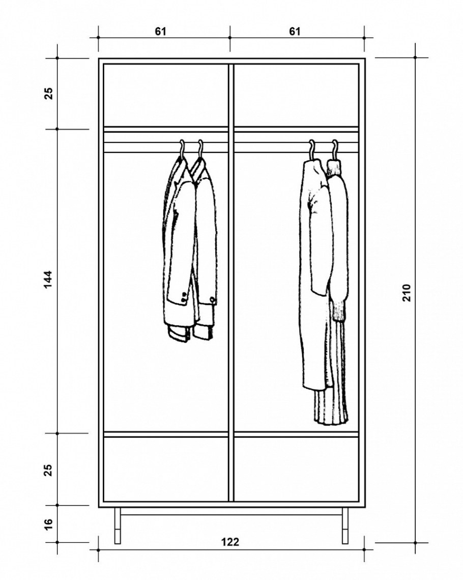 Высота штанги для одежды