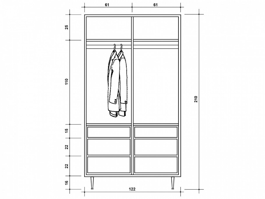 Платяной шкаф высота 1800