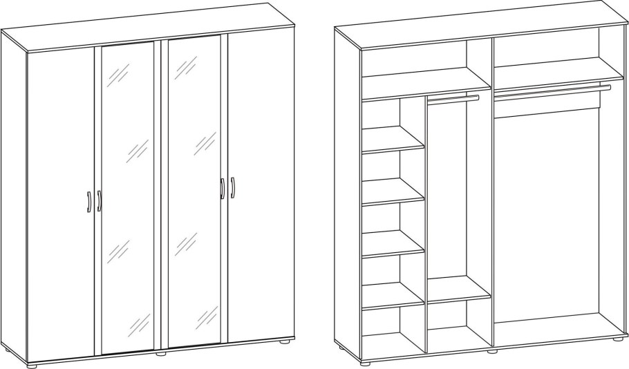 Сборка шкафа 4х створчатого Шатура