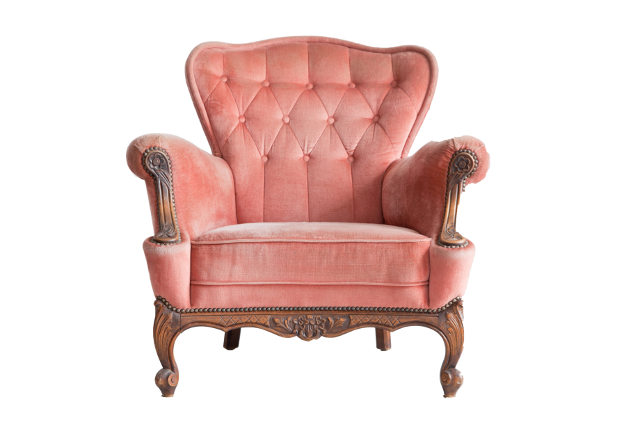 Винтажное кресло розовое