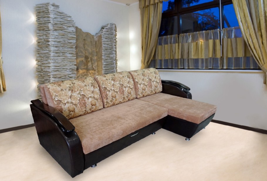 Диван с закругленными подлокотниками