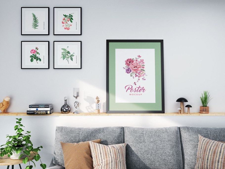 Мокапы постеров в интерьере