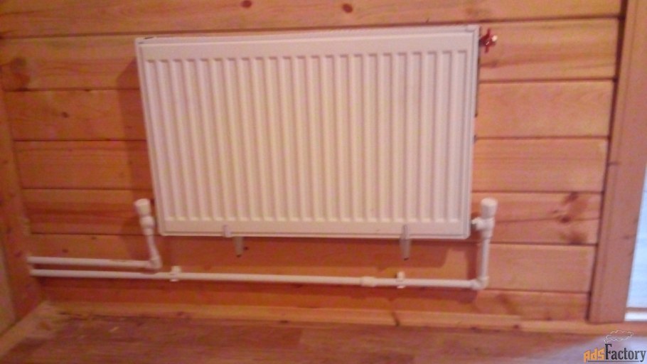 Монтаж радиатора Керми с нижним подключением на полипропилен