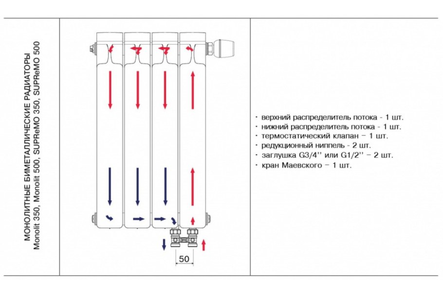Рифар монолит 500 с нижним подключением схема подключения