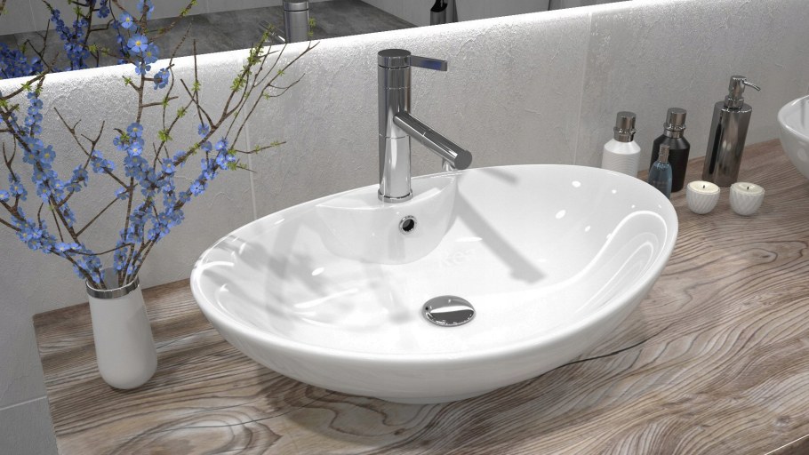 Умывальник 660 мм на столешницу накладной Rosa Rea