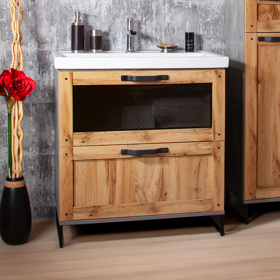 Тумба с раковиной Бриклаер лофт 80