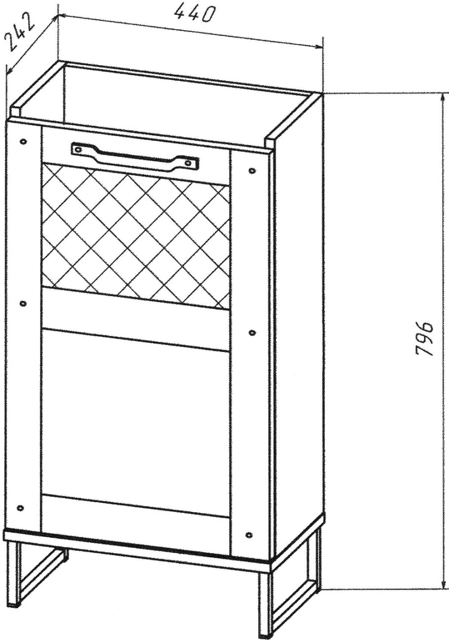 Тумба под раковину Бриклаер лофт 60 метрополитен грей