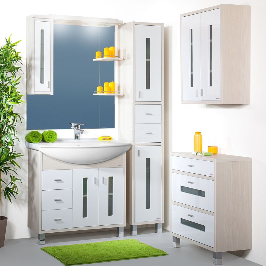 Шкаф-пенал Бриклаер лофт с бельевой корзиной