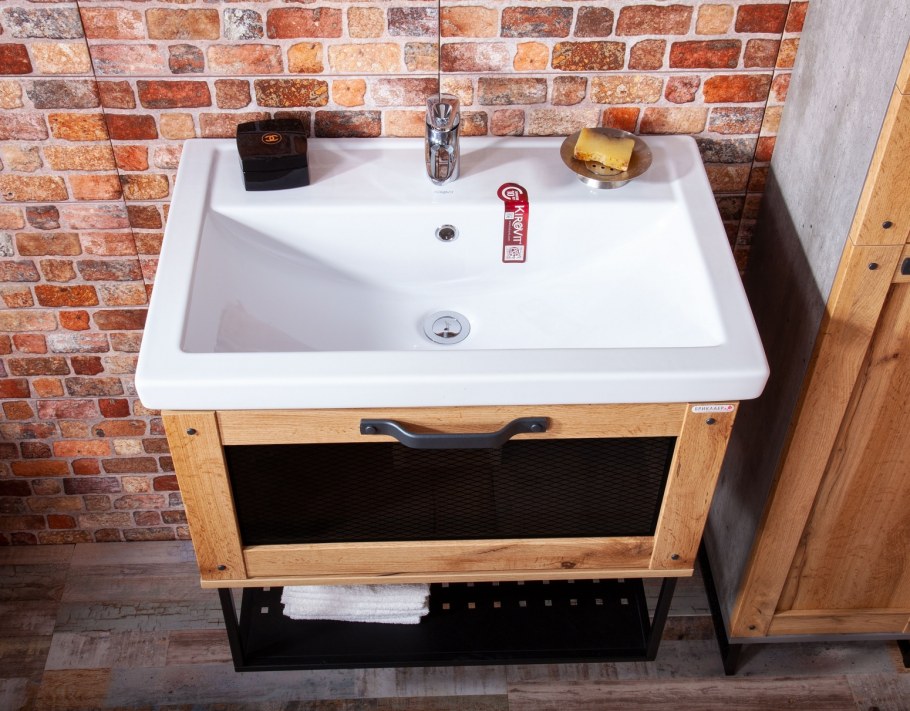 Тумба под раковину Бриклаер лофт 45 метрополитен грей