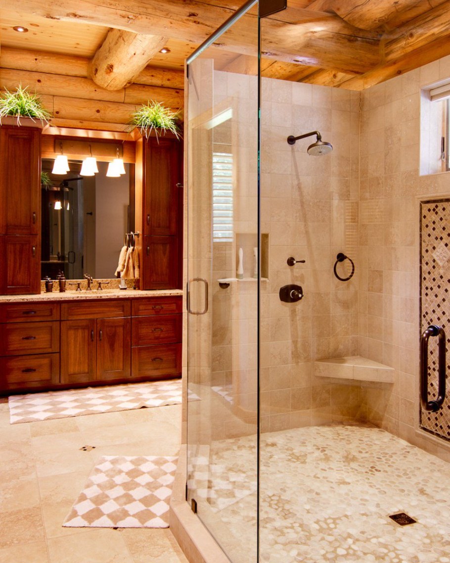 Душевая кабина в деревянном доме