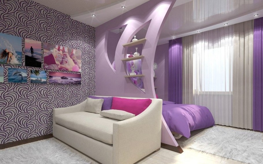 Зонирование детской комнаты и гостиной 20 кв
