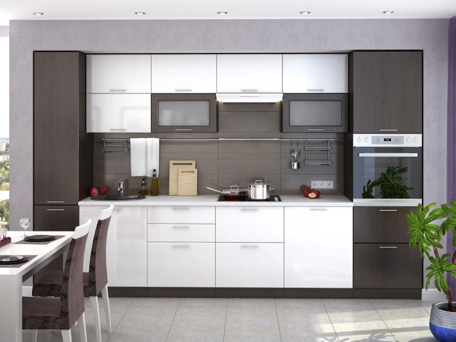 Угловая кухня лофт-03 Wenge Veralinga