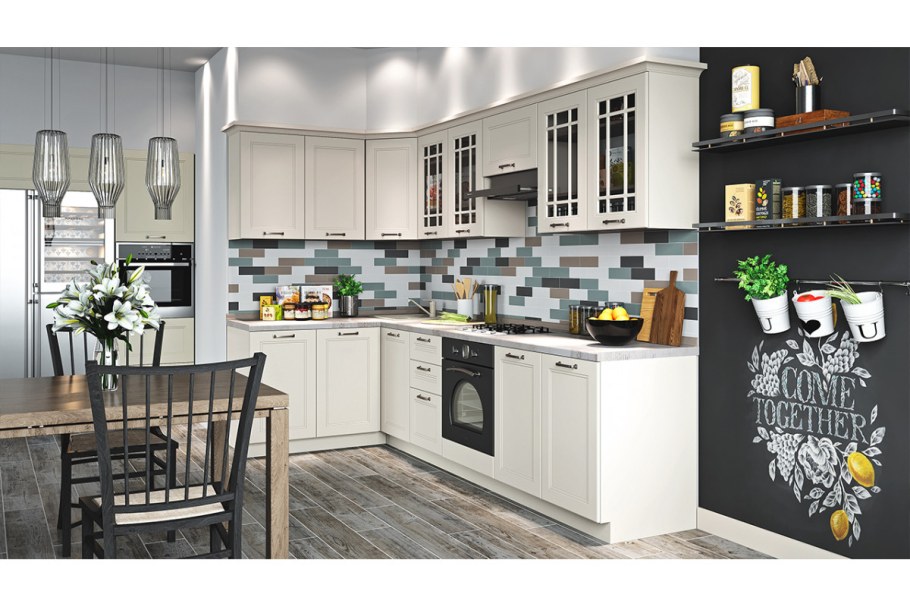 ТРИЯ кухня Одри серый шелк