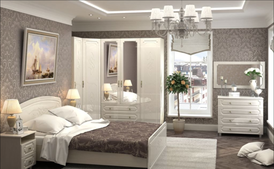 Спальня Виктория (дуб белфорт/жемчуг