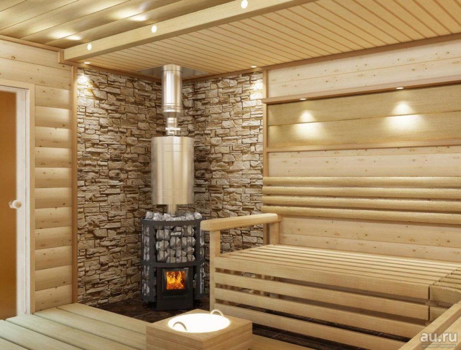 Отделка стен в бане