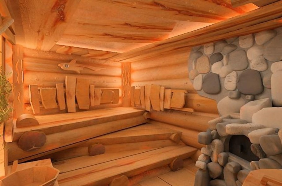 Отделка стен в бревенчатой бане