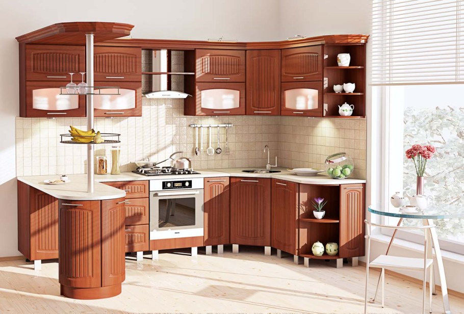 Кухонный гарнитур зеленый