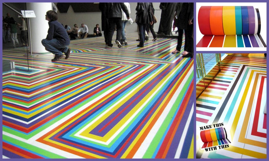 Полосатый разноцветный пол