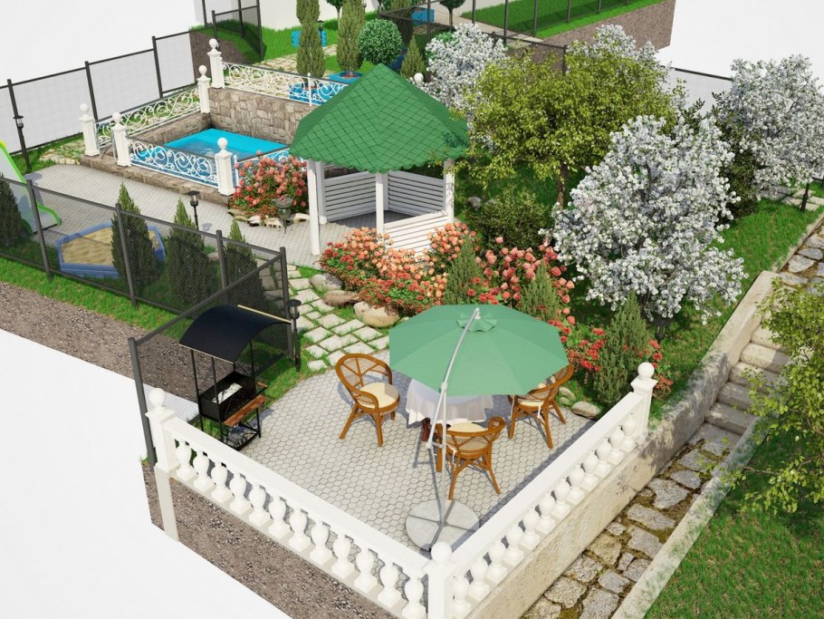 Ландшафт входной зоны на участке