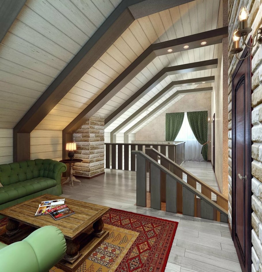 Интерьер мансарды