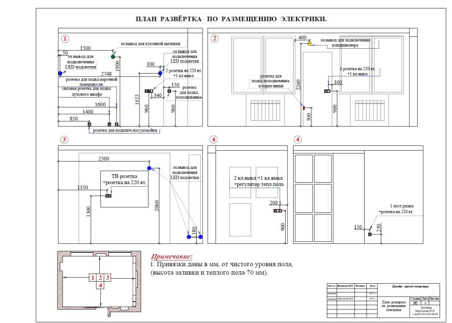 Электропроводка кухни схема электропроводки