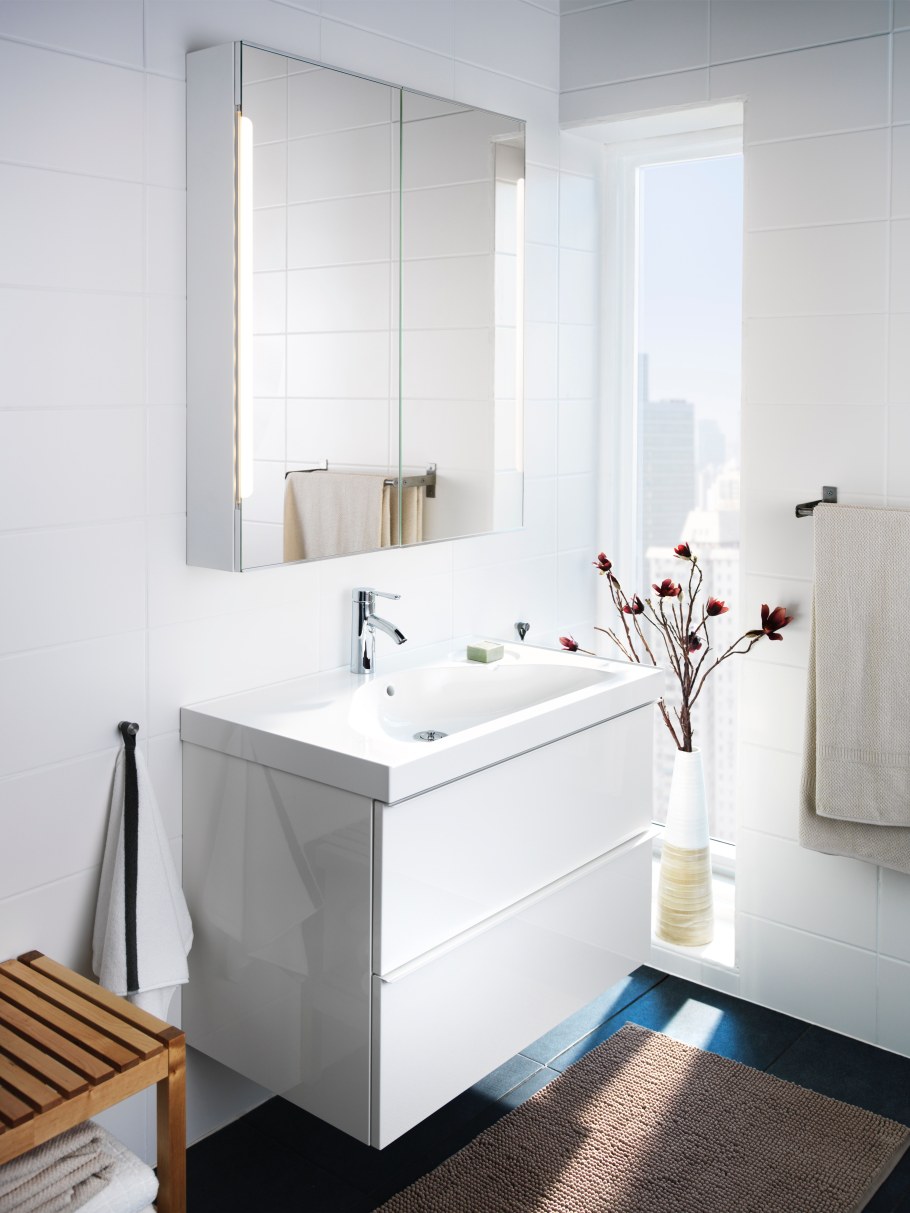 Ванная комната ГОДМОРГОН икеа белая