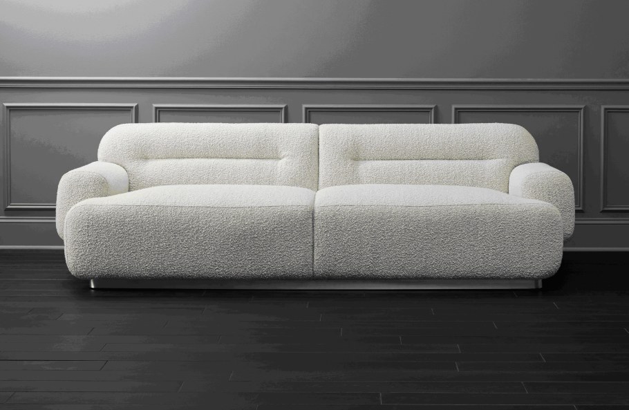 Диван белый букле