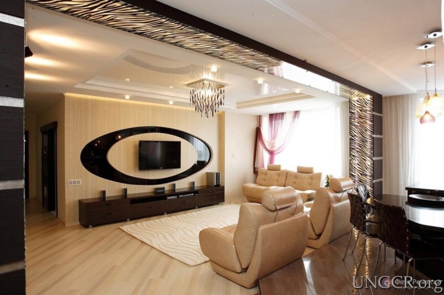 Контемпорари интерьер гостиная