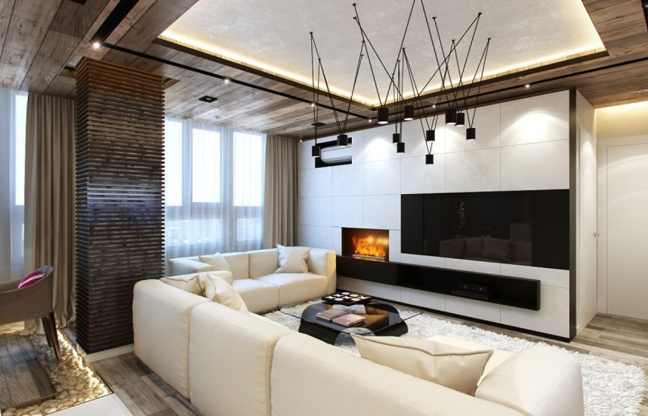 Интерьер просторной гостиной