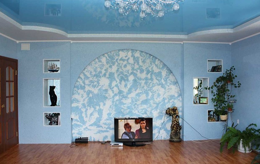 Жидкие обои гостиная