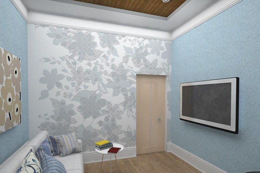 Комбинирование обоев с жидкими обоями