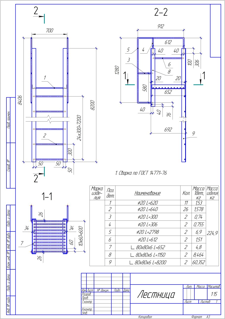Заспинное ограждение пожарной лестницы